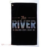 The River Is Calling I Must Go White Water Rafting Boating Golf Towel thumb 0