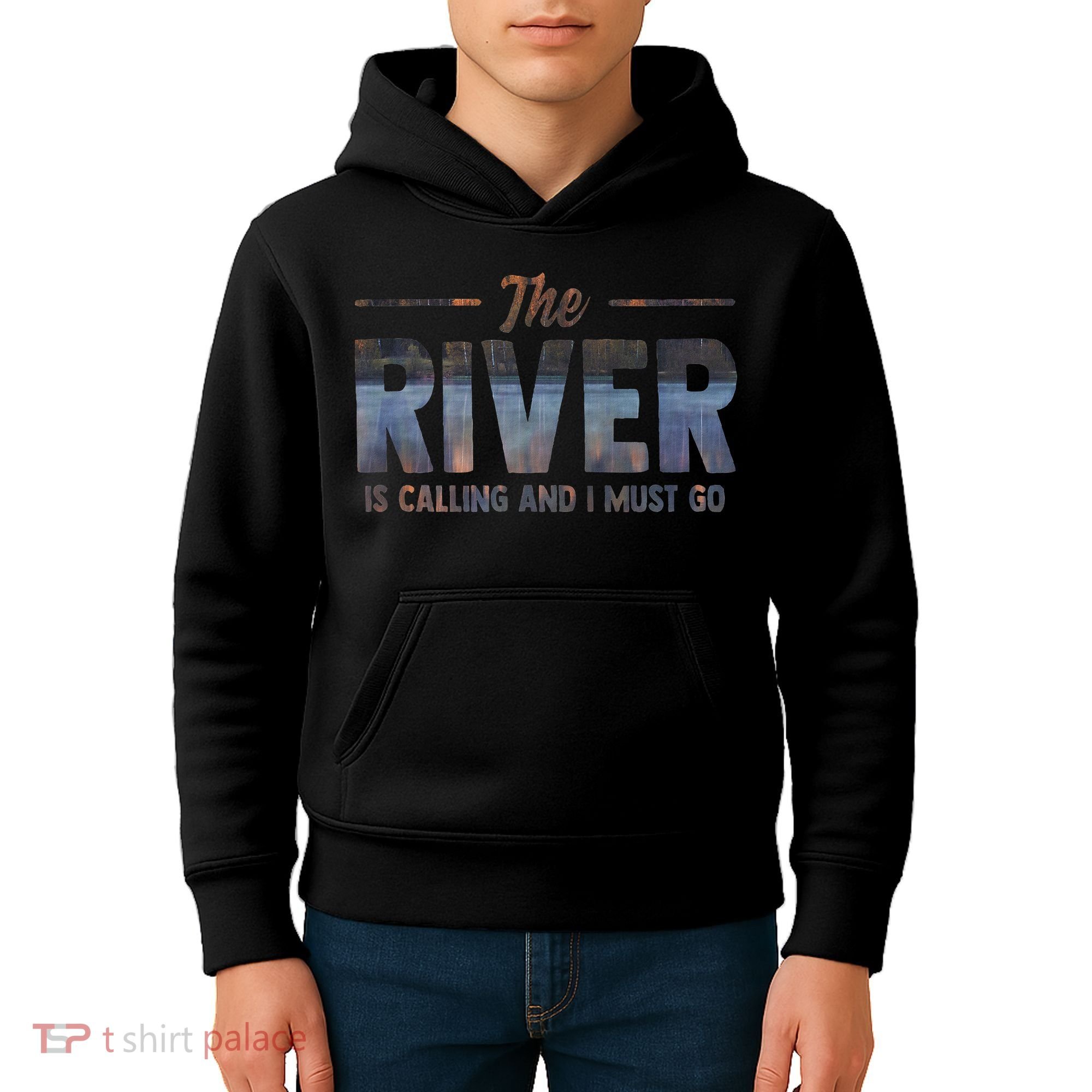 The River Is Calling I Must Go White Water Rafting Boating Kids Hoodie