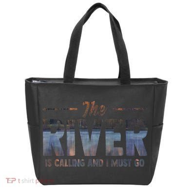 The River Is Calling I Must Go White Water Rafting Boating Tote Bag