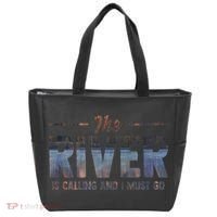 The River Is Calling I Must Go White Water Rafting Boating Tote Bag thumb 0