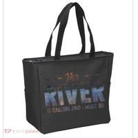 The River Is Calling I Must Go White Water Rafting Boating Tote Bag thumb 2