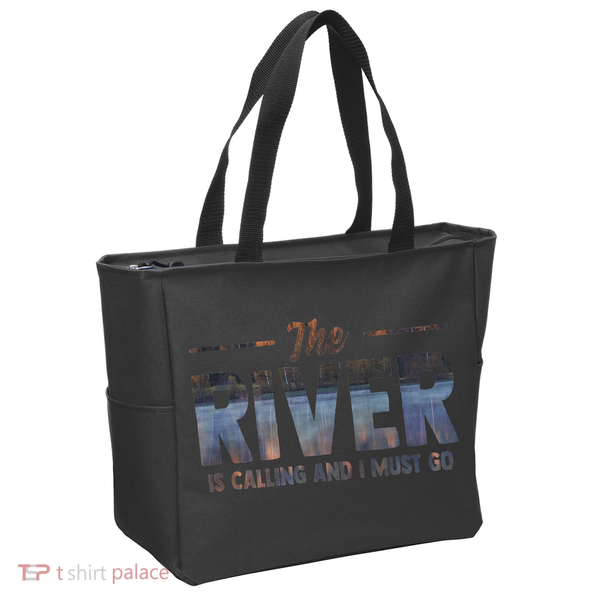 The River Is Calling I Must Go White Water Rafting Boating Tote Bag