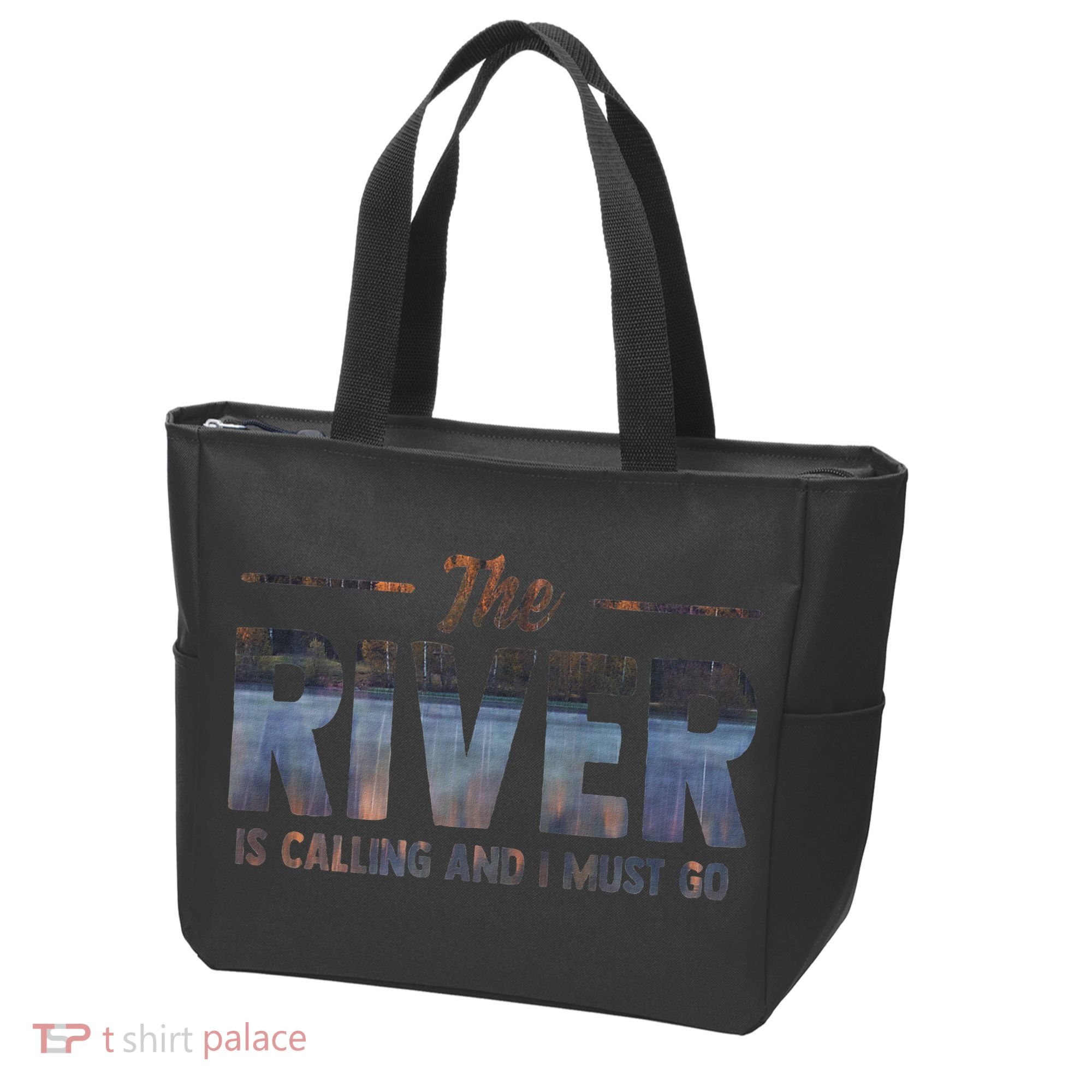 The River Is Calling I Must Go White Water Rafting Boating Tote Bag