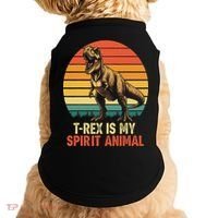 T Rex Is My Spirit Animal Funny Dinosaur Fan Retro Doggie Tank thumb 0