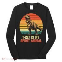T Rex Is My Spirit Animal Funny Dinosaur Fan Retro Long Sleeve Shirt thumb 0