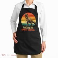 T Rex Is My Spirit Animal Funny Dinosaur Fan Retro Apron thumb 2