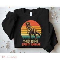 T Rex Is My Spirit Animal Funny Dinosaur Fan Retro Sweatshirt thumb 2