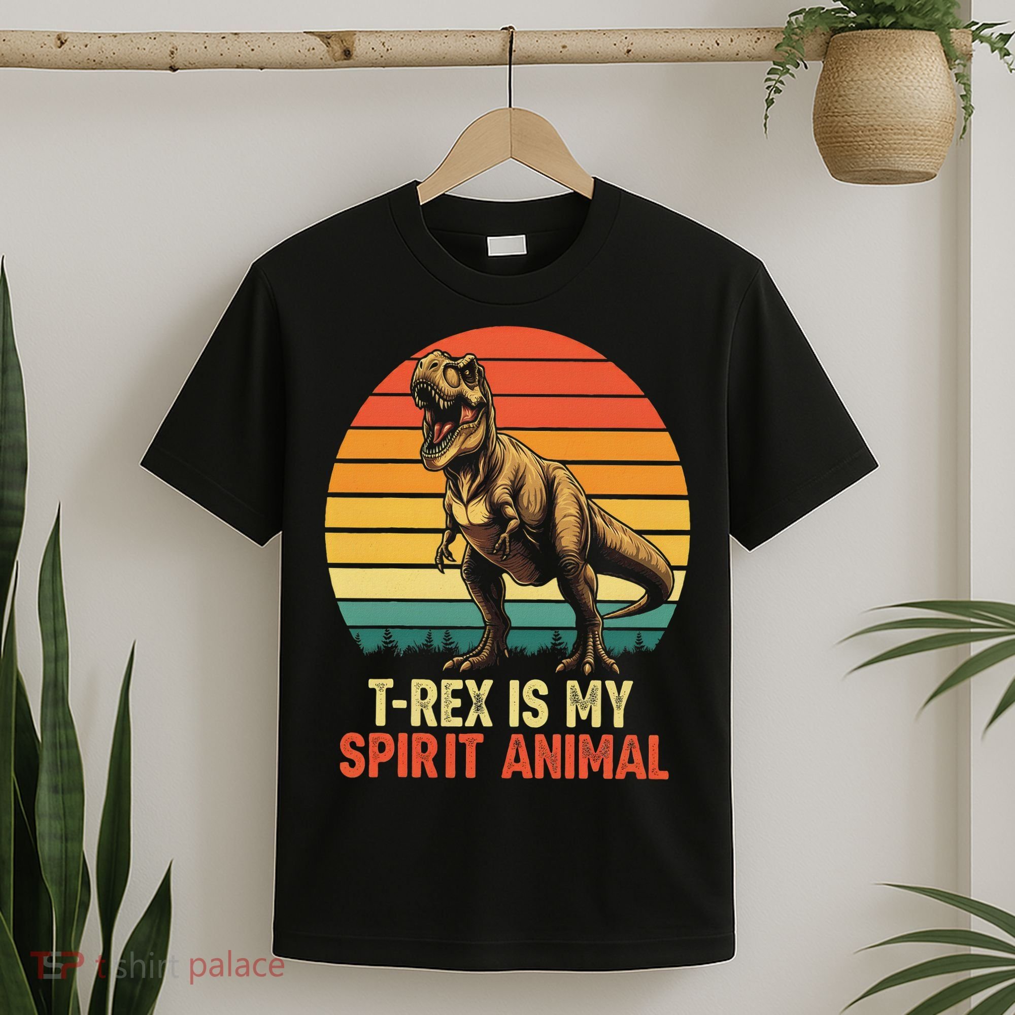 T Rex Is My Spirit Animal Funny Dinosaur Fan Retro T-Shirt