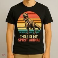 T Rex Is My Spirit Animal Funny Dinosaur Fan Retro T-Shirt thumb 3