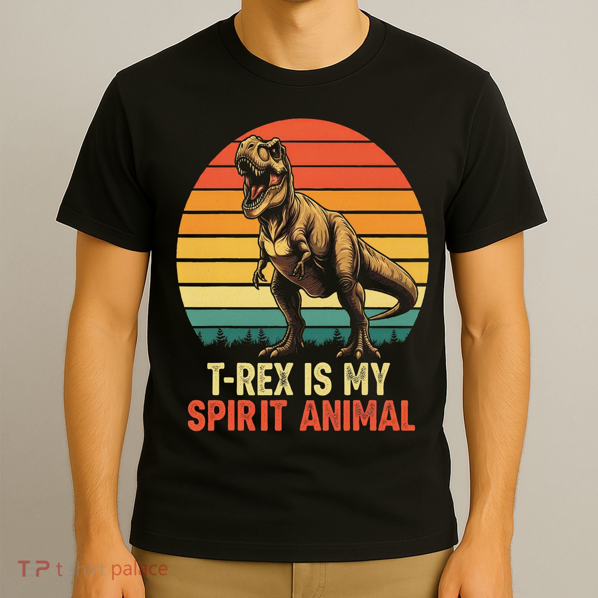 T Rex Is My Spirit Animal Funny Dinosaur Fan Retro T-Shirt
