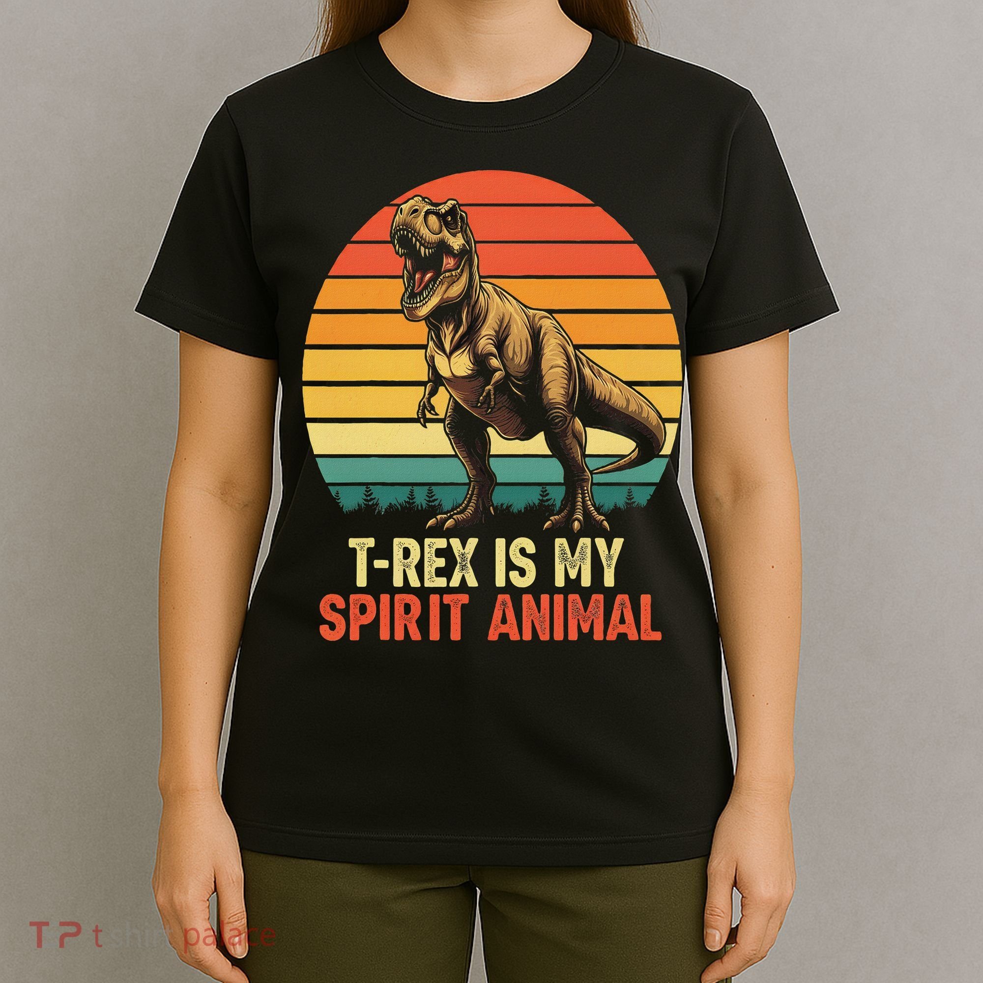 T Rex Is My Spirit Animal Funny Dinosaur Fan Retro T-Shirt