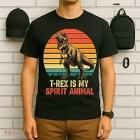 T Rex Is My Spirit Animal Funny Dinosaur Fan Retro T-Shirt thumb 6