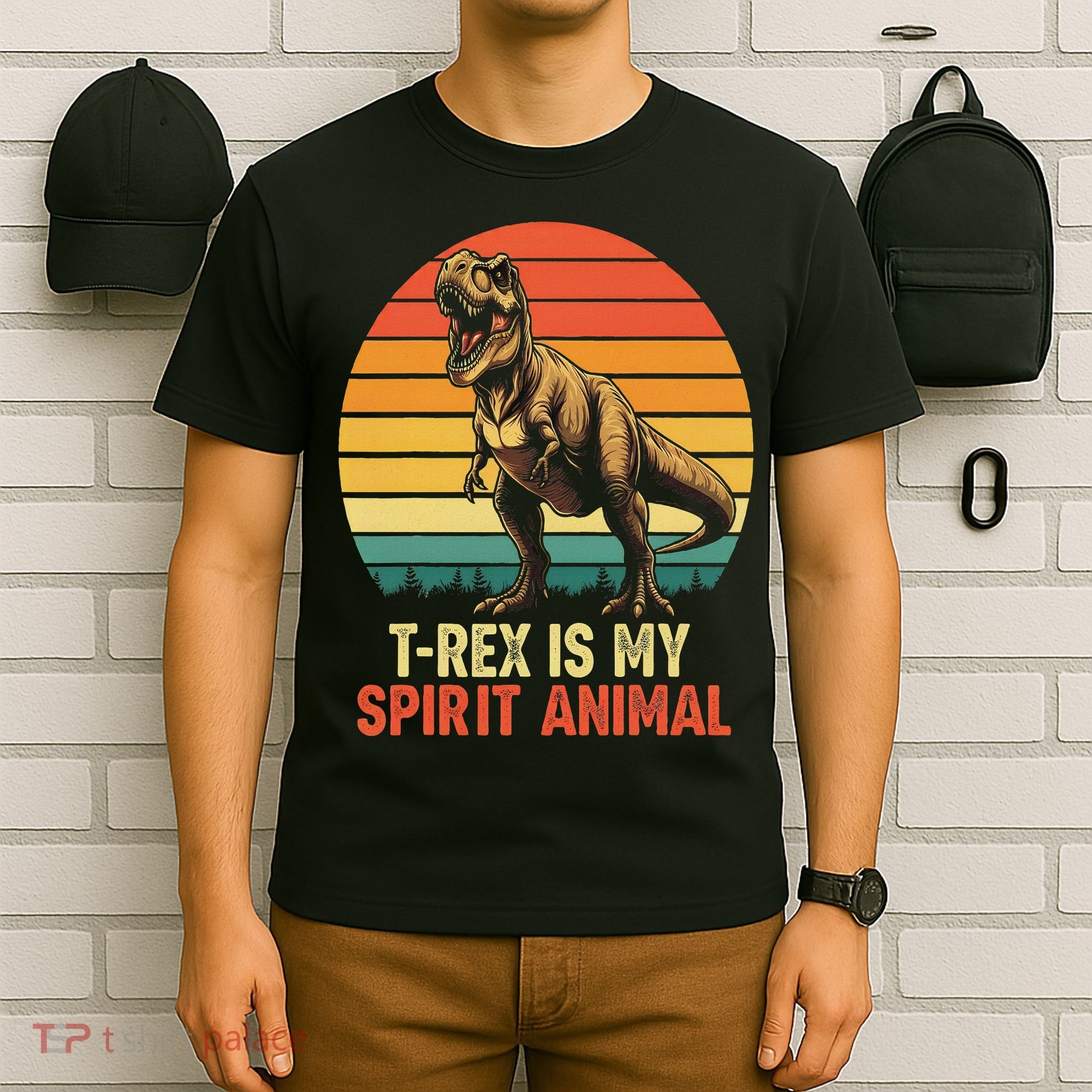 T Rex Is My Spirit Animal Funny Dinosaur Fan Retro T-Shirt