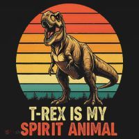 T Rex Is My Spirit Animal Funny Dinosaur Fan Retro Mousepad thumb 1