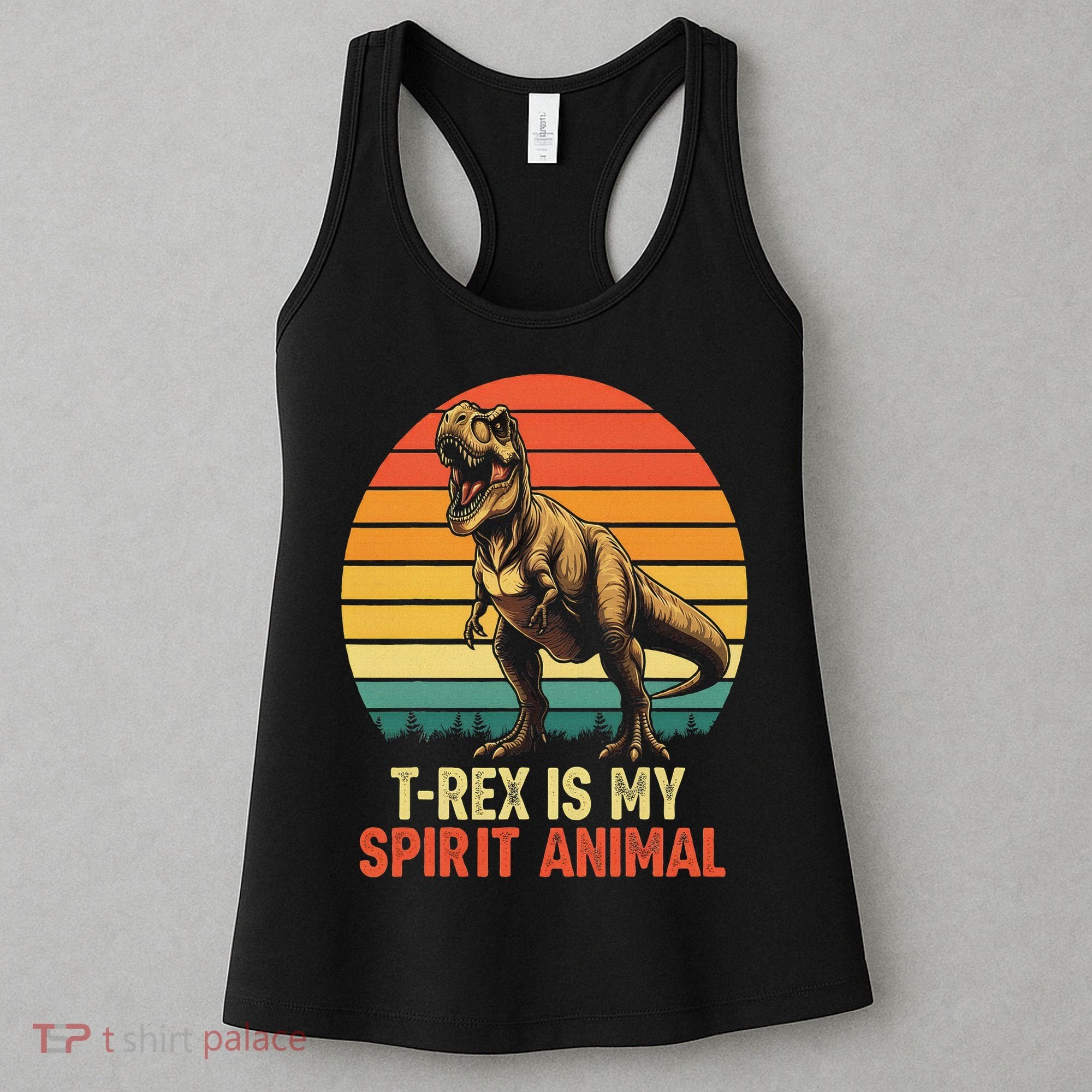 T Rex Is My Spirit Animal Funny Dinosaur Fan Retro Women's Tank Top