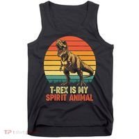 T Rex Is My Spirit Animal Funny Dinosaur Fan Retro Tank Top thumb 0
