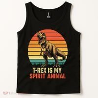 T Rex Is My Spirit Animal Funny Dinosaur Fan Retro Tank Top thumb 2