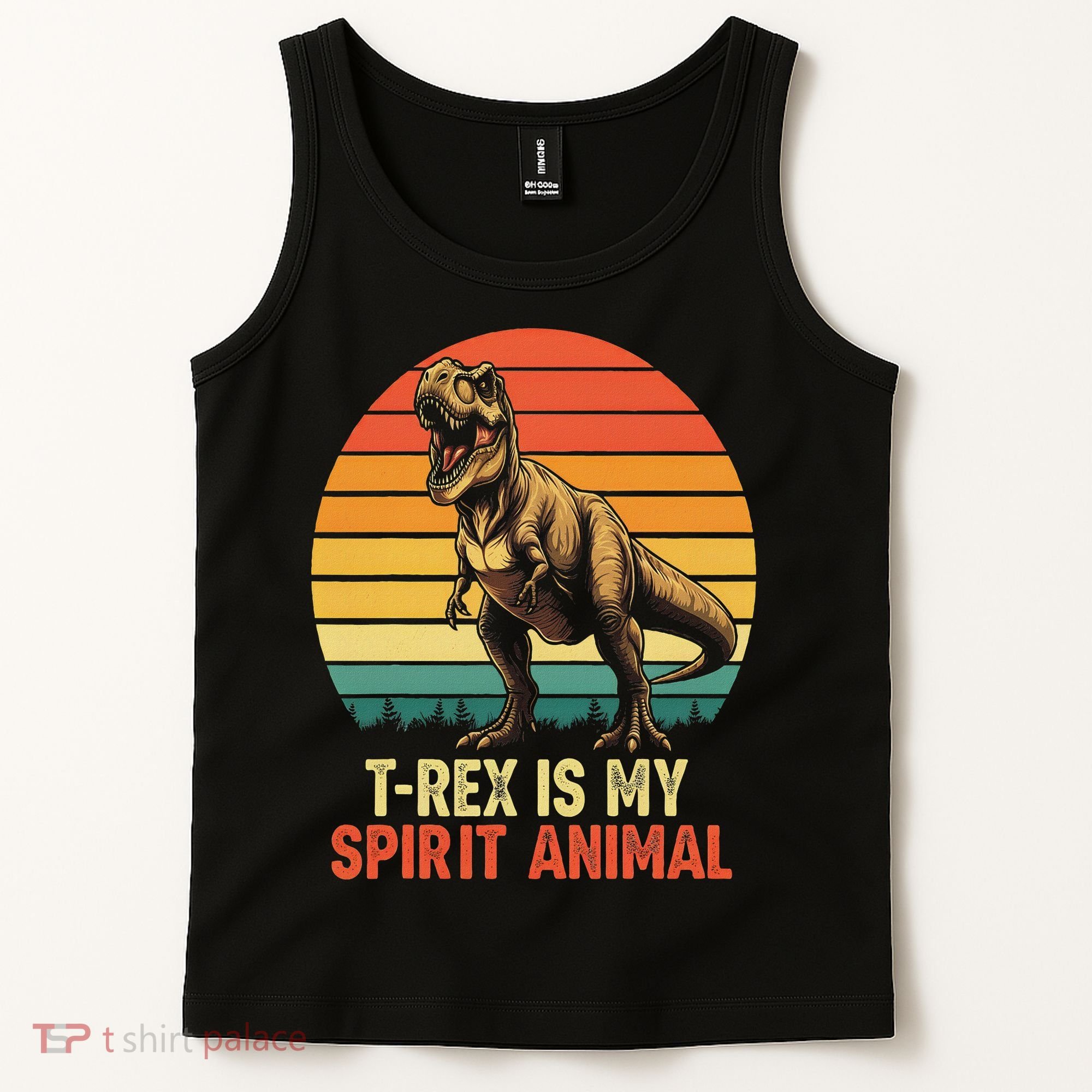 T Rex Is My Spirit Animal Funny Dinosaur Fan Retro Tank Top
