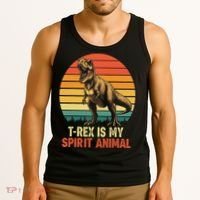 T Rex Is My Spirit Animal Funny Dinosaur Fan Retro Tank Top thumb 3