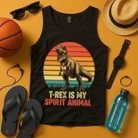 T Rex Is My Spirit Animal Funny Dinosaur Fan Retro Tank Top thumb 4