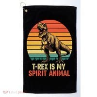 T Rex Is My Spirit Animal Funny Dinosaur Fan Retro Golf Towel thumb 0