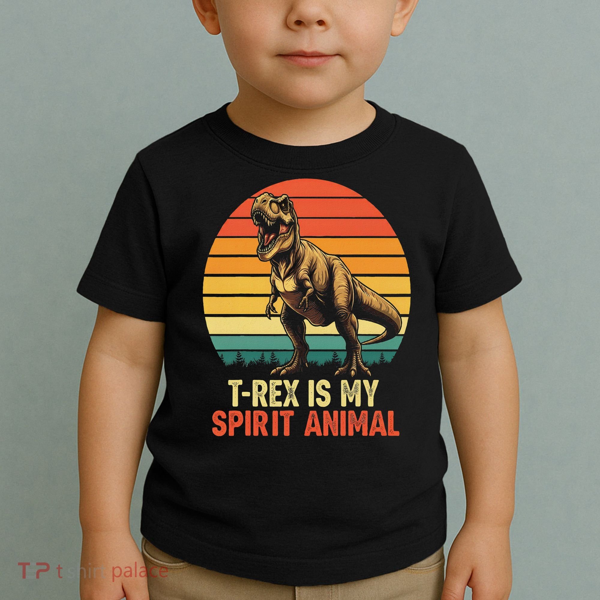 T Rex Is My Spirit Animal Funny Dinosaur Fan Retro Toddler T-Shirt