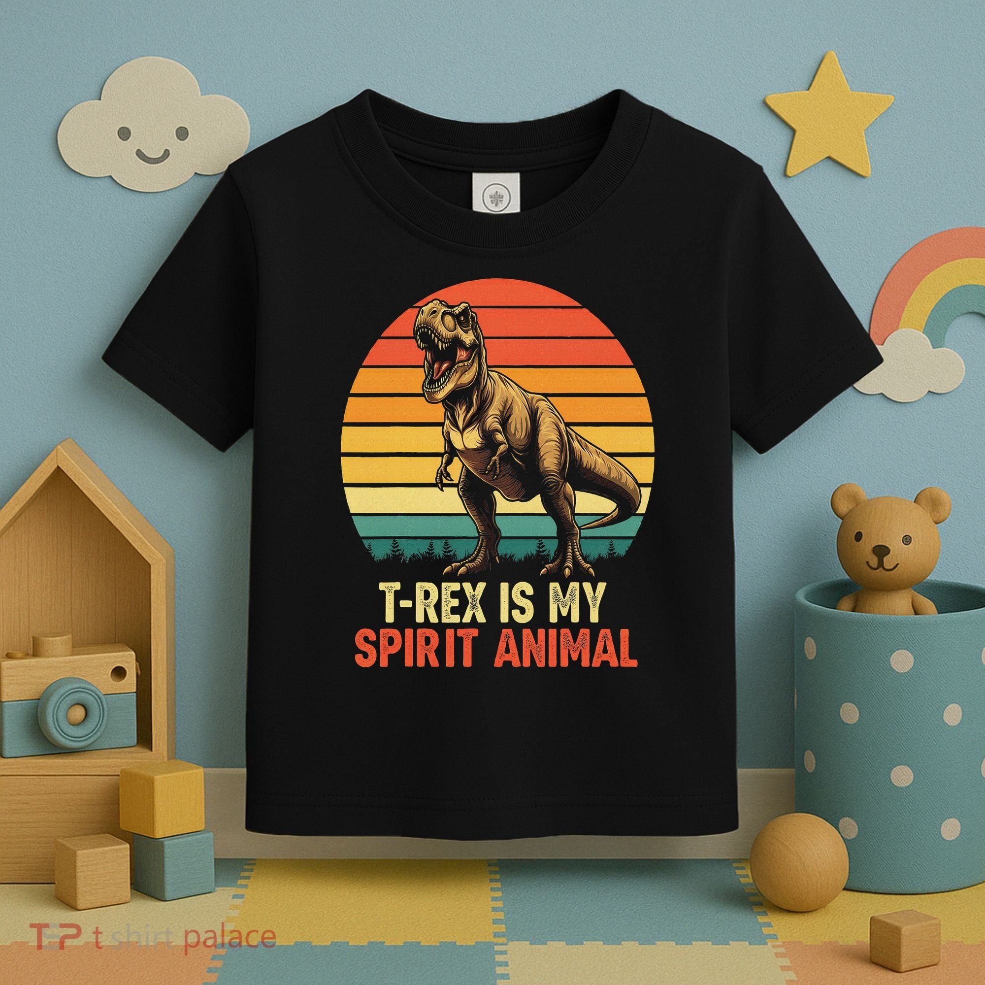 T Rex Is My Spirit Animal Funny Dinosaur Fan Retro Toddler T-Shirt