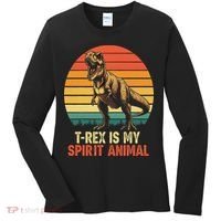 T Rex Is My Spirit Animal Funny Dinosaur Fan Retro Women's Long Sleeve Shirt thumb 0