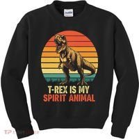 T Rex Is My Spirit Animal Funny Dinosaur Fan Retro Kids Sweatshirt thumb 0