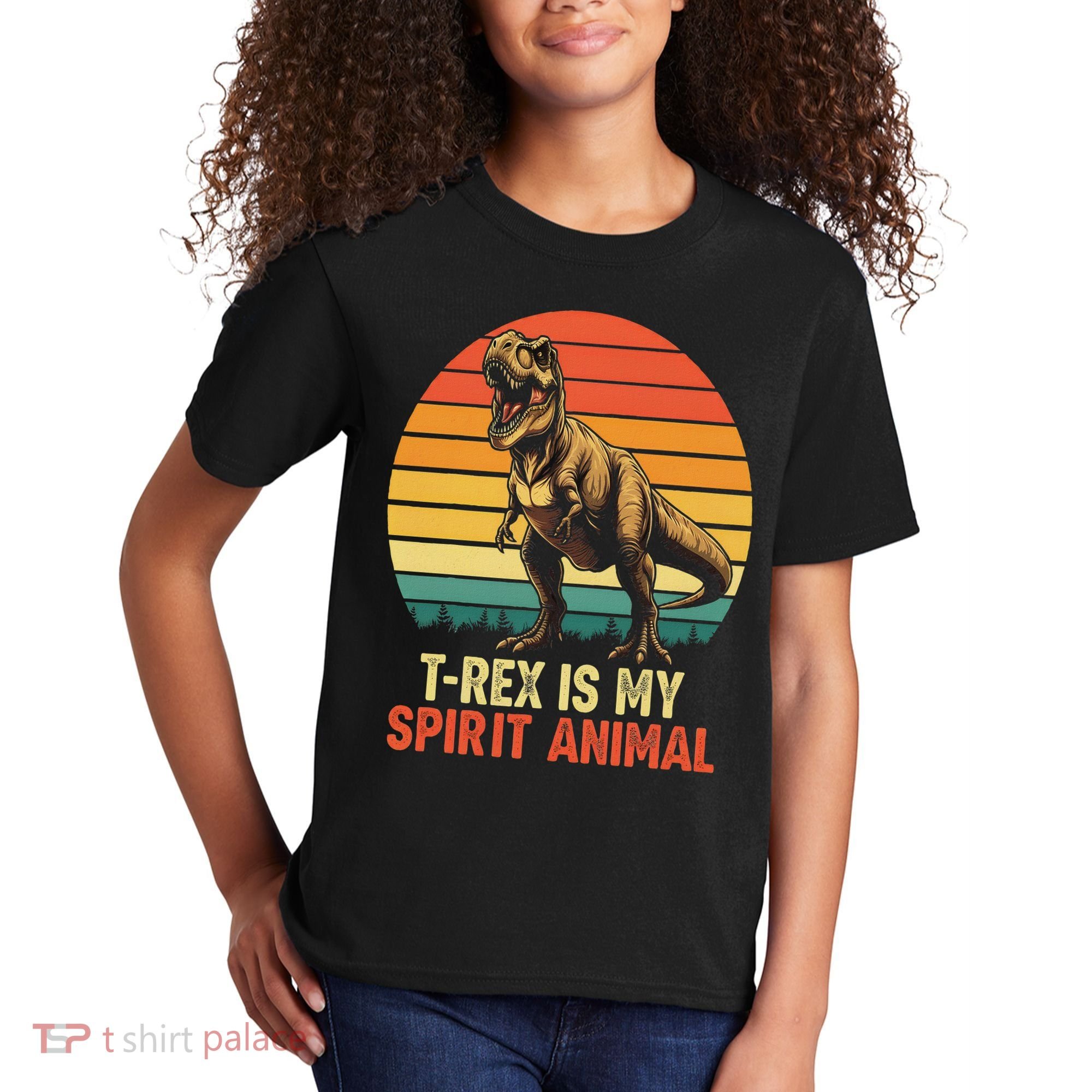 T Rex Is My Spirit Animal Funny Dinosaur Fan Retro Kids T-Shirt