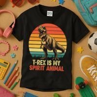 T Rex Is My Spirit Animal Funny Dinosaur Fan Retro Kids T-Shirt thumb 3