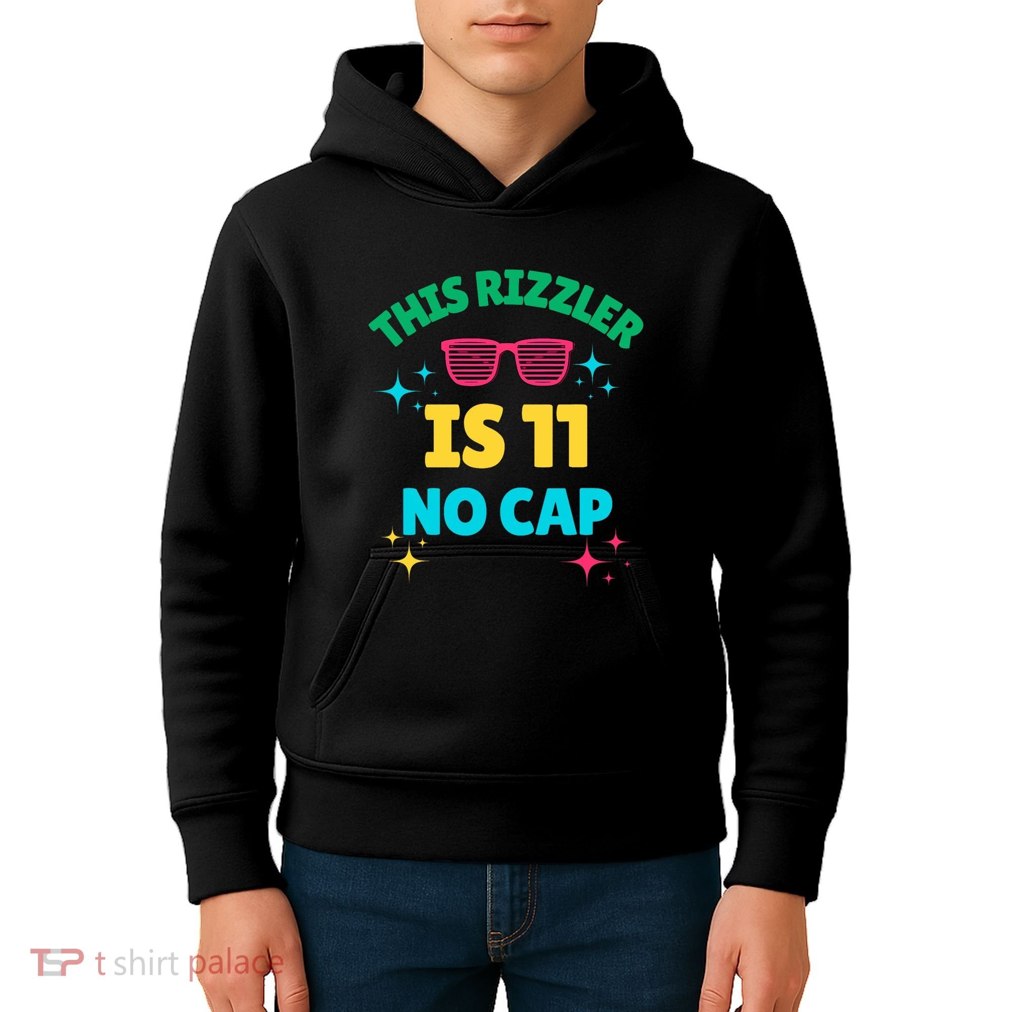 This Rizzler Is 11 Birthday Eleven 11 Birthday Kids Hoodie