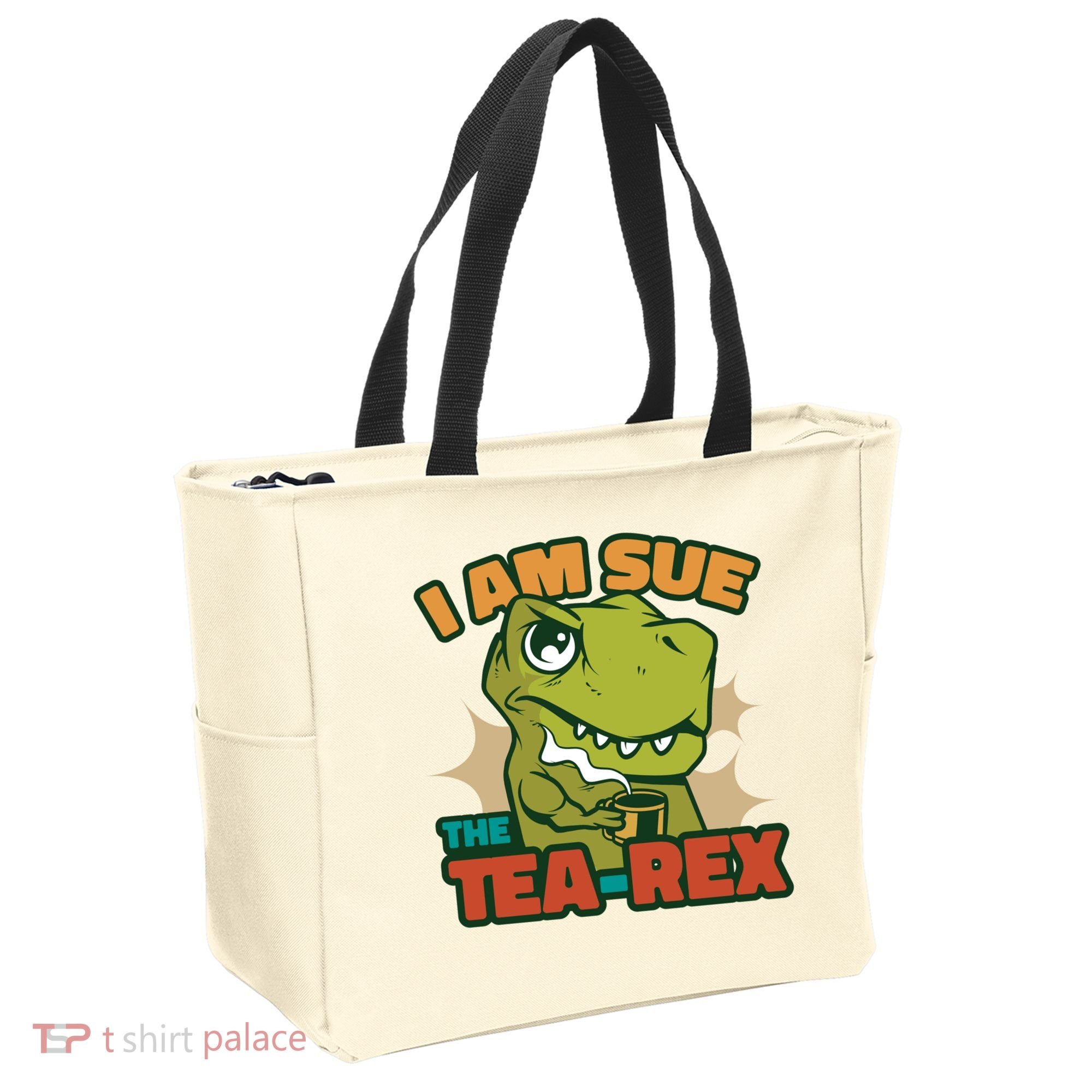 T Rex I Am Sue The Teafunny Giftrex Funny Trex Dinosaur Ing Tea Gift Tote Bag