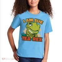 T Rex I Am Sue The Teafunny Giftrex Funny Trex Dinosaur Ing Tea Gift Kids T-Shirt thumb 2