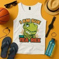 T Rex I Am Sue The Teafunny Giftrex Funny Trex Dinosaur Ing Tea Gift Tank Top thumb 4