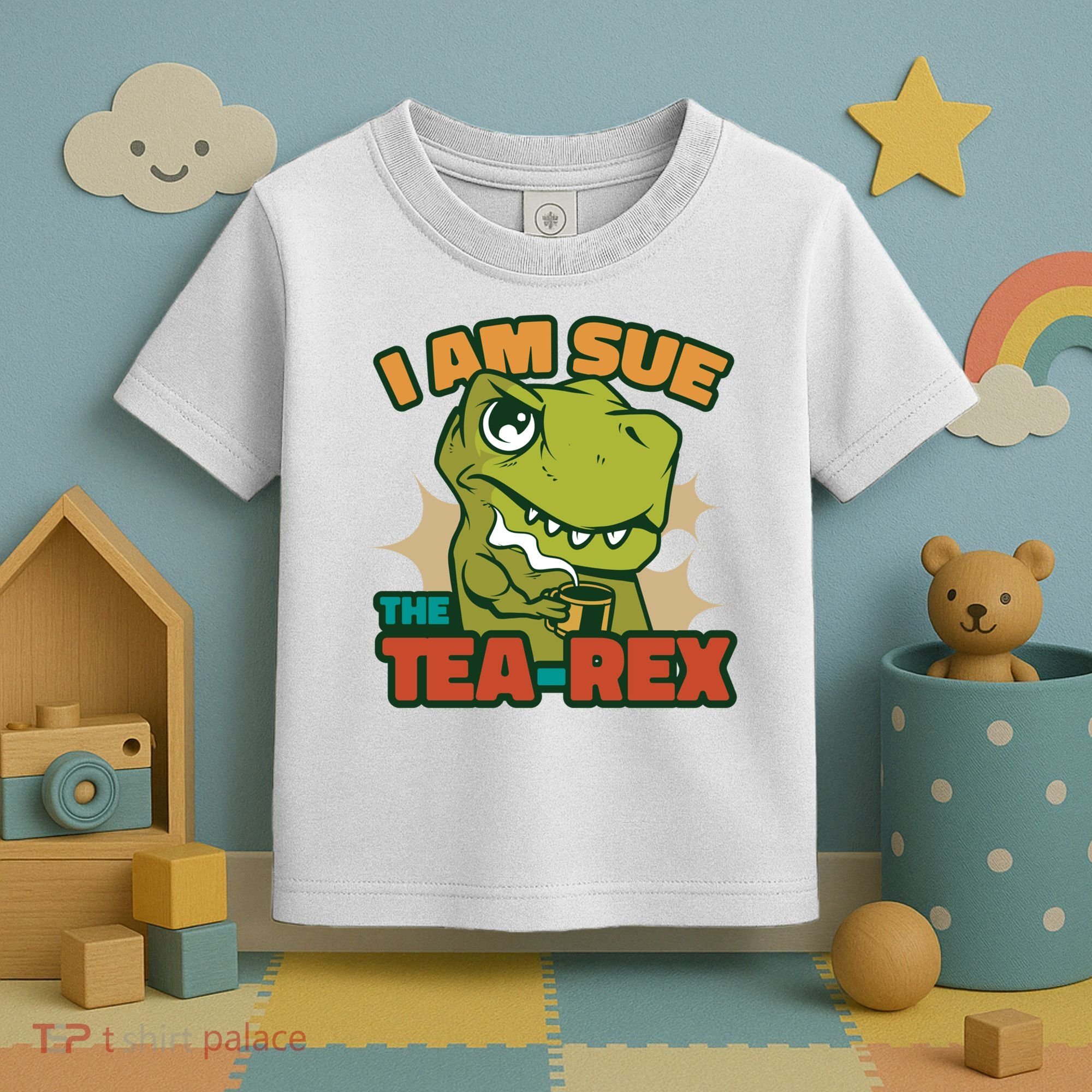 T Rex I Am Sue The Teafunny Giftrex Funny Trex Dinosaur Ing Tea Gift Toddler T-Shirt