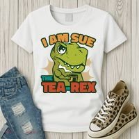 T Rex I Am Sue The Teafunny Giftrex Funny Trex Dinosaur Ing Tea Gift Women's T-Shirt thumb 3
