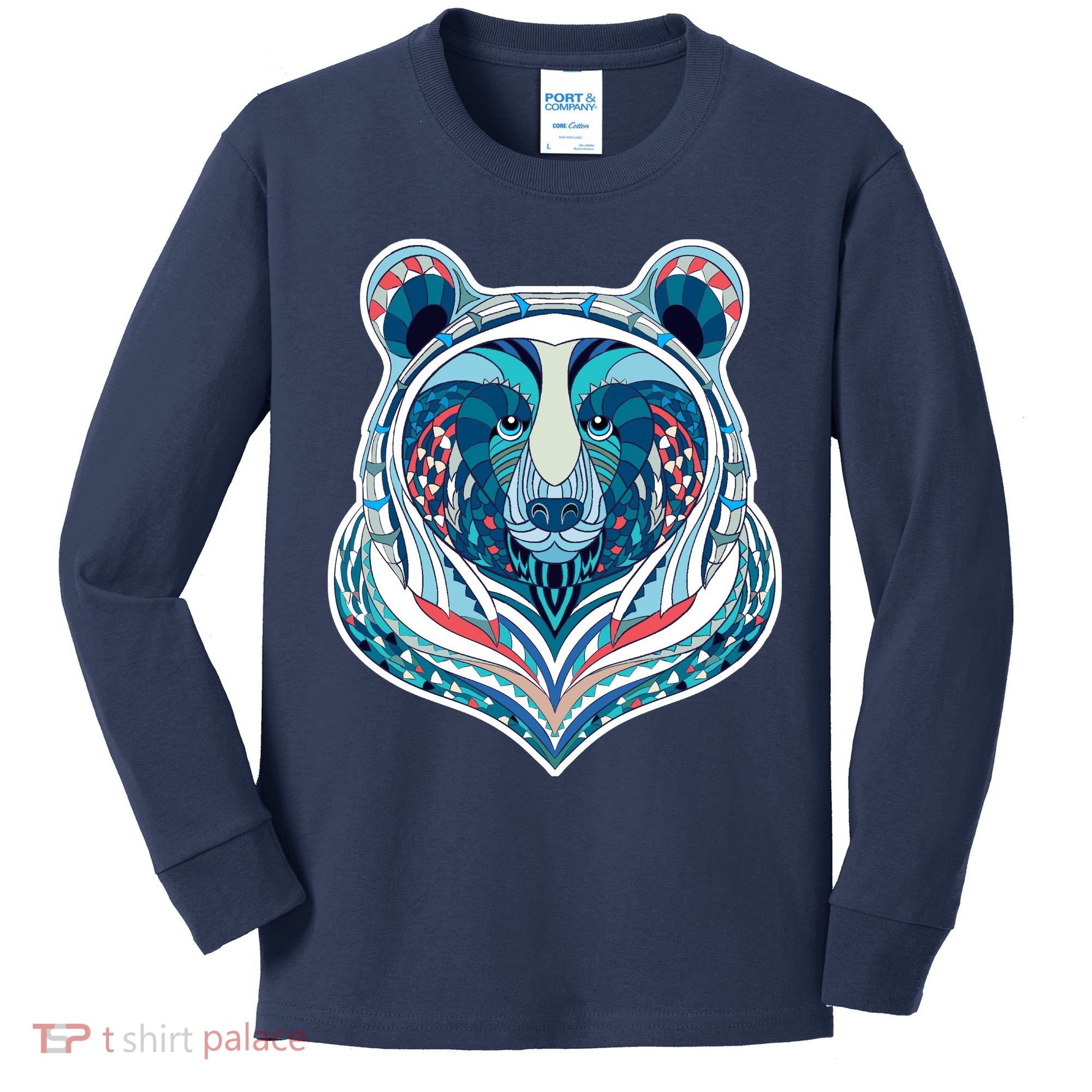Tribal bear  Kids Long Sleeve Shirt