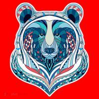 Tribal bear  Santa Hat thumb 1