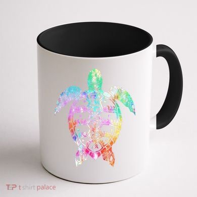 Tribal Colorful Turtle Coffee Mug back