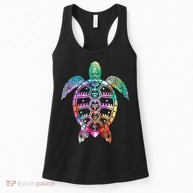 Tribal Colorful Turtle Women's Tank Top