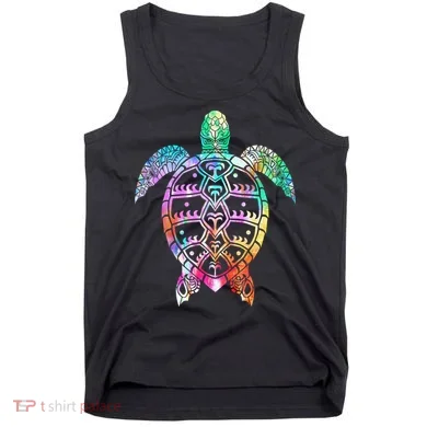 Tribal Colorful Turtle Tank Top