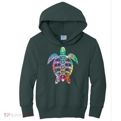 Tribal Colorful Turtle Kids Hoodie