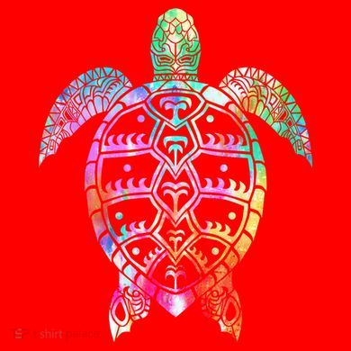 Tribal Colorful Turtle Santa Hat