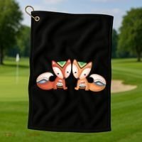 Tribal Foxes Golf Towel thumb 1