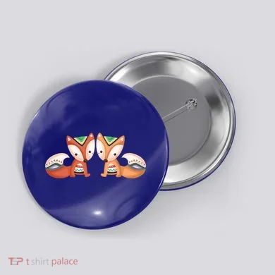 Tribal Foxes Button