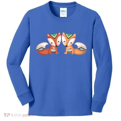Tribal Foxes Kids Long Sleeve Shirt