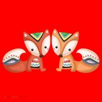 Tribal Foxes Santa Hat thumb 1