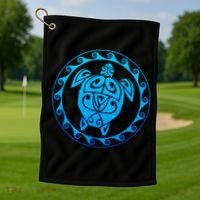 Tribal Sea Turtle Golf Towel thumb 1