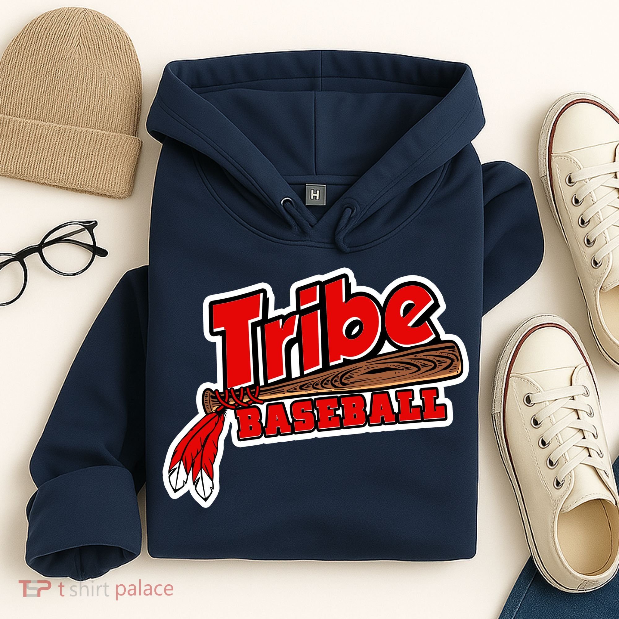 Tribe Baseball Sports Logo Hoodie